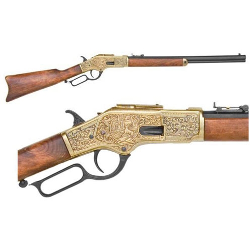 1873 Lever-action Rifle Replica,  engraved brass receiver