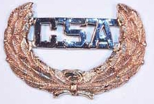 CSA Hat Pin replica, silver-tone CSA inside a gold-tone wreath