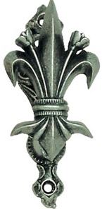 Fleur de Lis gun or sword wall hangers, silver finish