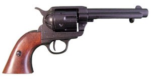 1873 Colt revolver, black, wood grips