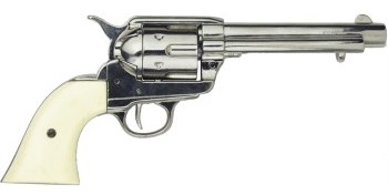 1873 Colt SAA revolver, nickel, ivory grips, 5.5 inch barrel
