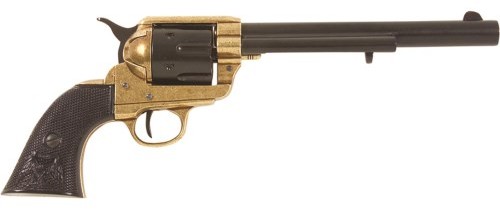 1873 SAA Cavalry revolver, black and  brass, black grips.
