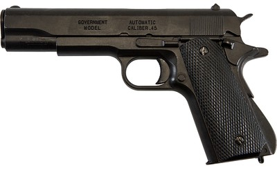 M1911 .45 US Military Pistol, black, black checkered grips.