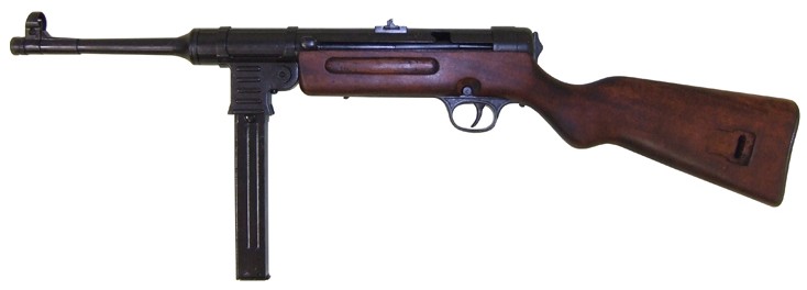 MP41 German WWII machine gun replica, wood stock