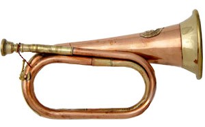 Civil War bugle, copper and brass