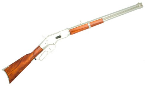 1866 lever action rifler eplica  in nickel  finish