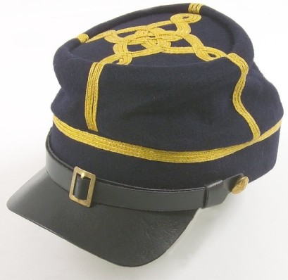 Union Officer  Kepi Cap, blue braid on blue cap