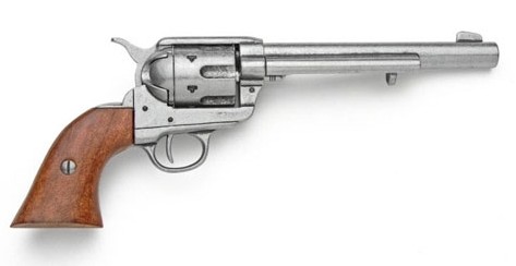 1873 Colt Cavalry Revolver, 7-inch barrel, grey  finish, wood grips