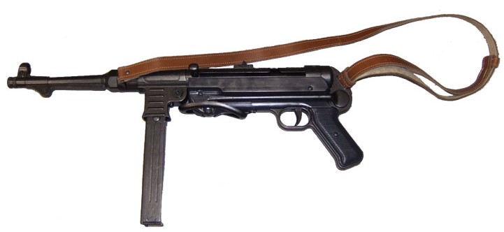 German Schmeisser MP40 SMG with leather sling.