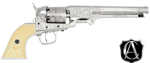 1851 Wild Bill Hickock Navy Revolver, nickel finish, faux ivory grips