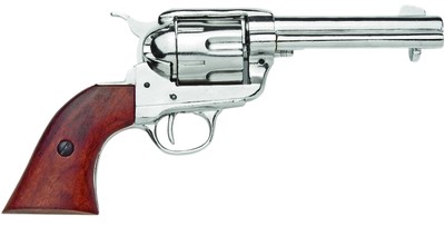 1886 Colt .45 Peacemaker, bright nickel finish, wood grip