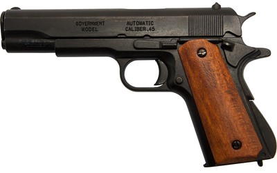 M1911 Government .45, black with wood grips
