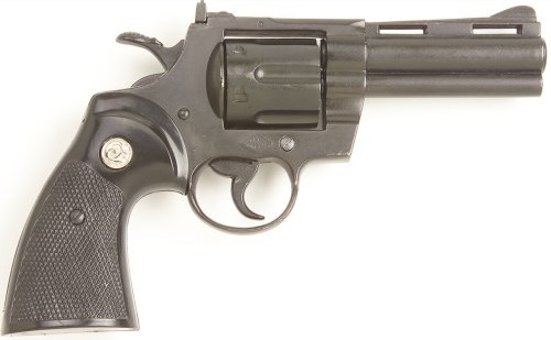 .357 Magnum replica, 4 inch barrel, all black.