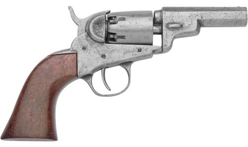 1849 Navy Pocket Pistol, Pewter finish, wood grips