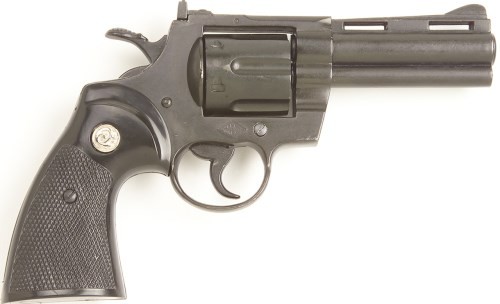.357 Magnum replica pistol, black, black grips.