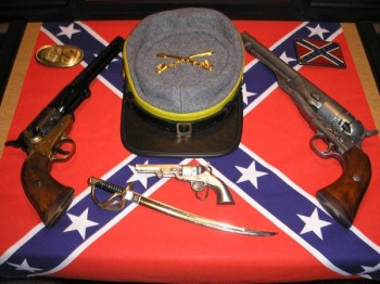 Custom display of Civil War pistols featuring 1860 Army and Confederate Griswold and Gunnison replicas