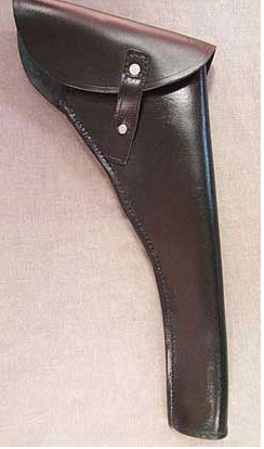 Civil War reproduction holster in black leather.