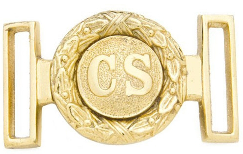 Confederate Officer Sword Belt Buckle, shiny brass