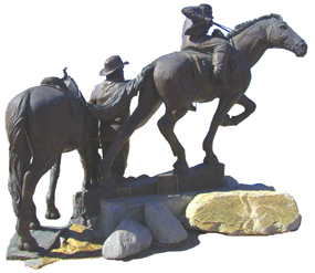 Fairbanks Pony Express Monument in Salt Lake City, Utah.