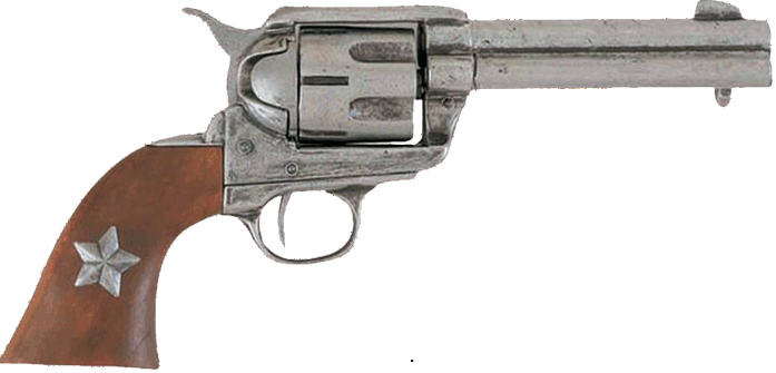 .45 Single Action Army Lone Star Texas Ranger Commemorative revolver, pewter finish with wood grip