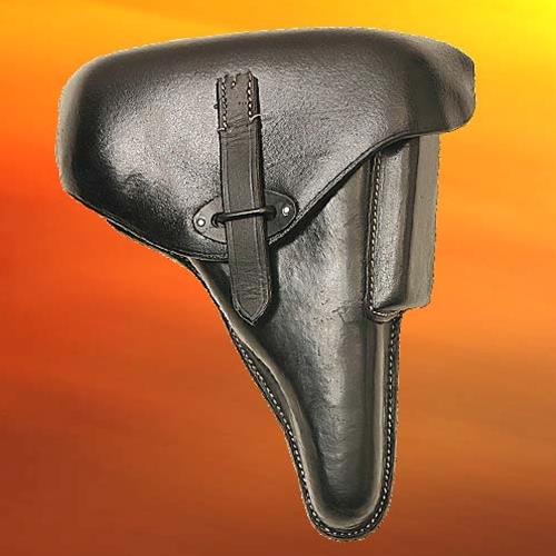 P338 Nazi-marked hardshell holster, black leather